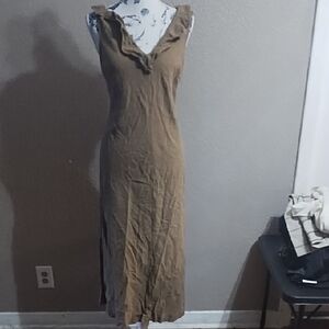 Elegant Tan Sleeveless Dress